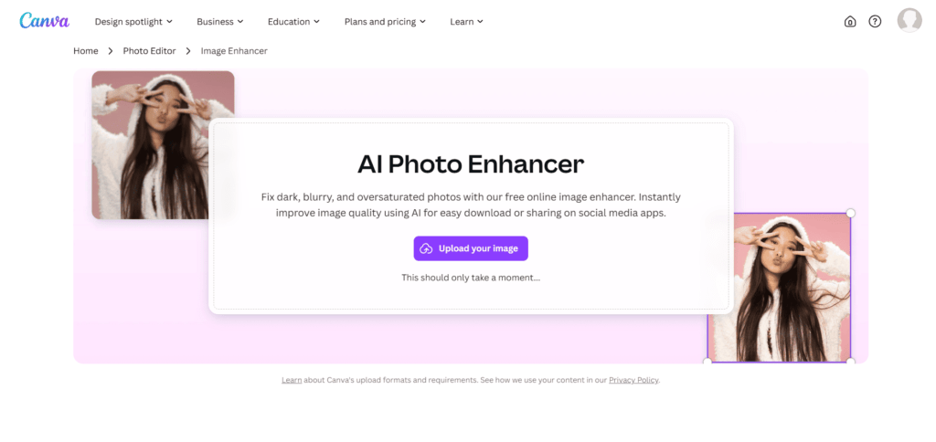 Best AI Photo Enhancer Tools in 2025: Improve Image Quality Instantly 7 screenshot 2025 03 09 135710