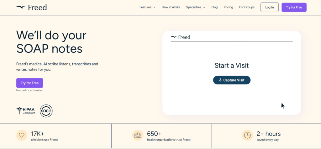 Freed AI: The AI Scribe Changing Nurse Documentation 1 screenshot 2025 03 15 134926