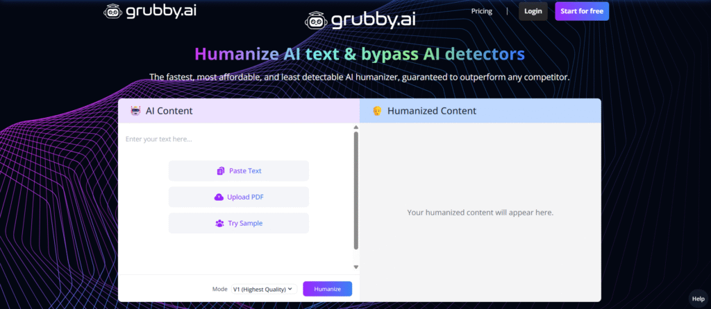 Unlock Human-Like Writing Instantly with Grubby AI’s Powerful Humanizer 1 Grubby AI