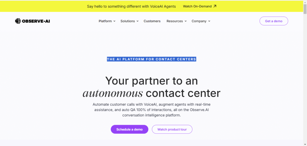 OBSERVE.AI: The Leading AI Platform Revolutionizing Contact Center Performance 2 image