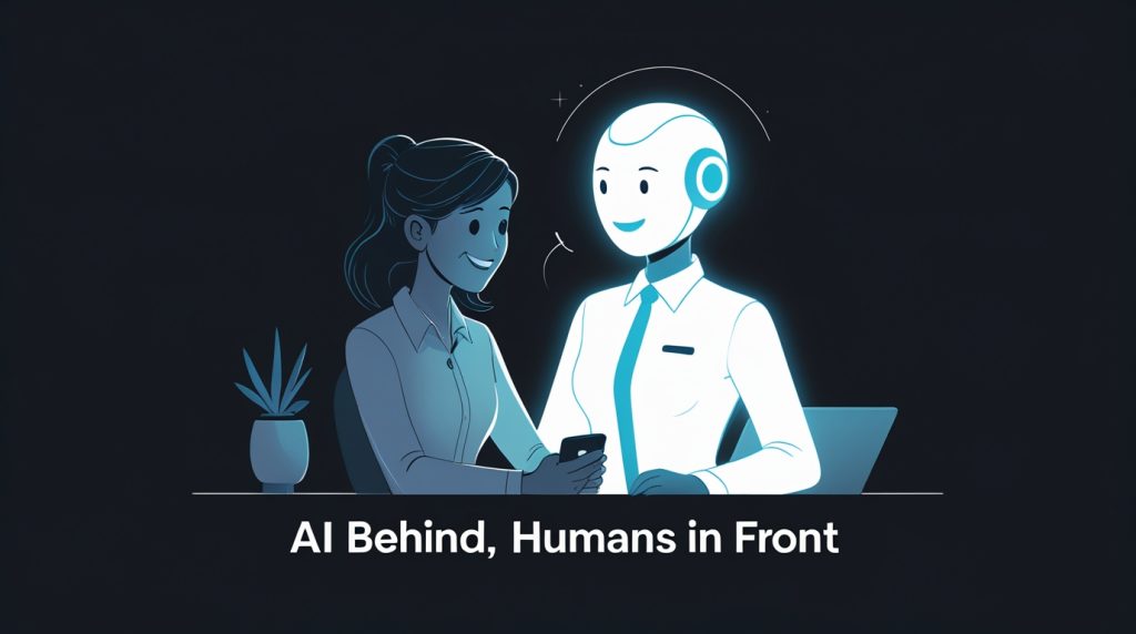 Phoenix 10 Show a human customer service agent warmly talking 2